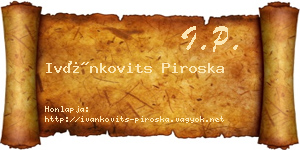 Ivánkovits Piroska névjegykártya