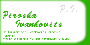 piroska ivankovits business card